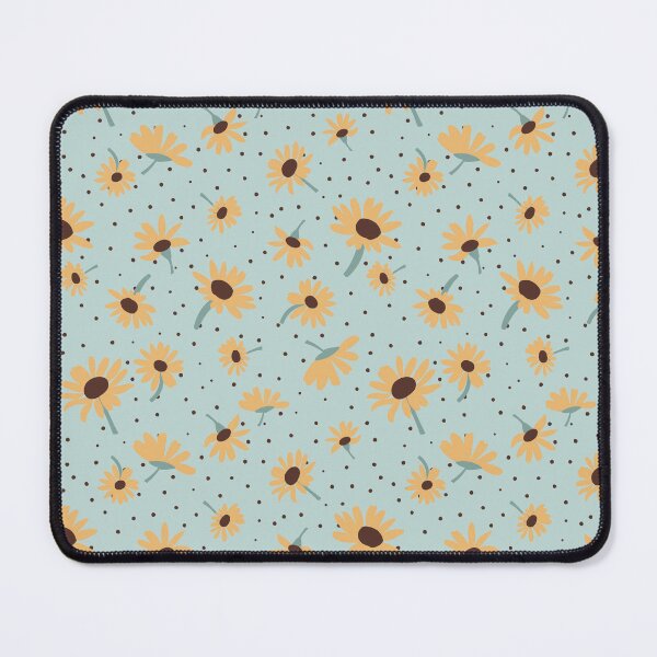 Item preview, Mint Blue & Yellow Stem Daisy Print designed and sold by StudioPosies.