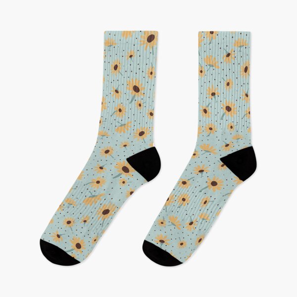 Item preview, Mint Blue & Yellow Stem Daisy Print designed and sold by StudioPosies.