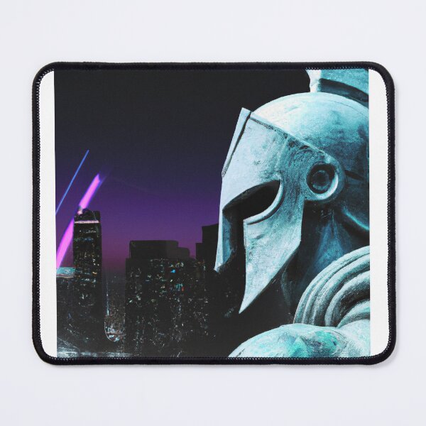 Item preview, DALL·E 2022-08-11 17.42.52 -  Marble Spartan statue in front of synthwave skyline-Enhanced.JPG designed and sold by Nate Ober.