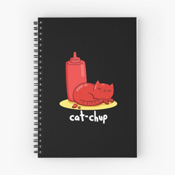 Item preview, Cat-chup Funny Cat Ketchup Puns (Dark BG) designed and sold by punnybone.