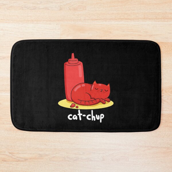 Item preview, Cat-chup Funny Cat Ketchup Puns (Dark BG) designed and sold by punnybone.