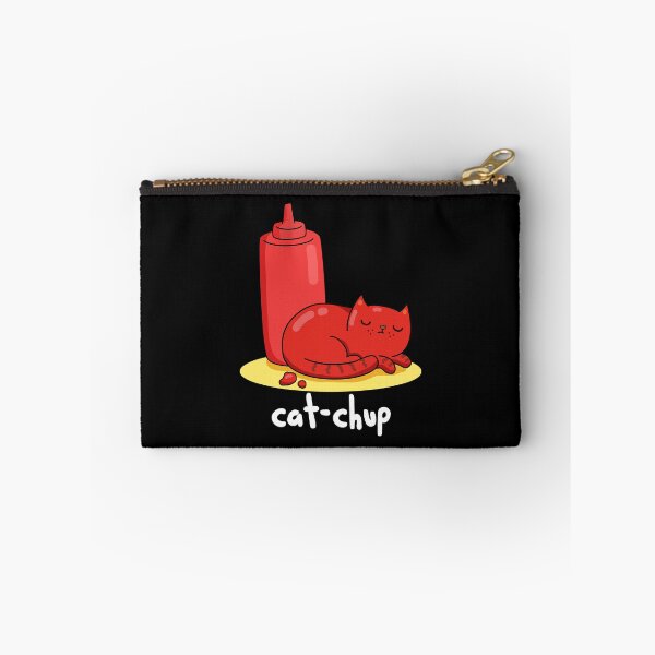 Item preview, Cat-chup Funny Cat Ketchup Puns (Dark BG) designed and sold by punnybone.