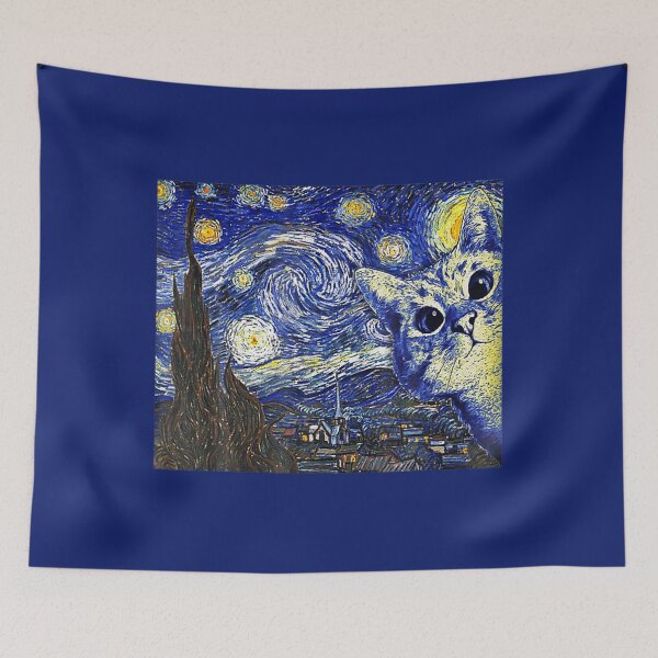 Item preview, Starry Night Cat Van Gogh Cat Cat Lover Cat Mom designed and sold by BigSize.
