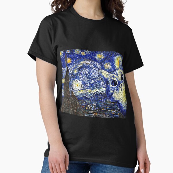 Item preview, Starry Night Cat Van Gogh Cat Cat Lover Cat Mom designed and sold by BigSize.
