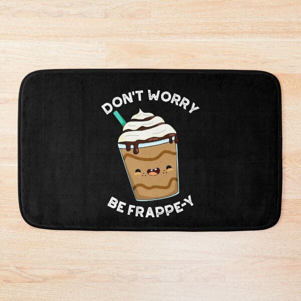 Item preview, Don't Worry Be Frappey Funny Frappuccino Puns (Dark BG) designed and sold by punnybone.