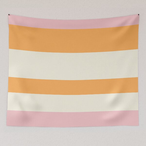 Item preview, Summer Vibes Happy Stripes in Pink Orange and White designed and sold by ECMazurDesign.