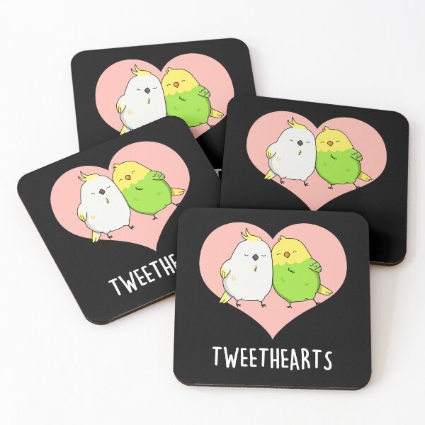 Item preview, Tweethearts Funny Love Birds Puns (Dark BG) designed and sold by punnybone.