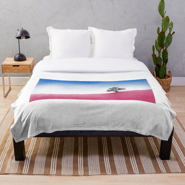 Item preview, Pink and Blue Hill Landscape with Tree designed and sold by MickyRu.