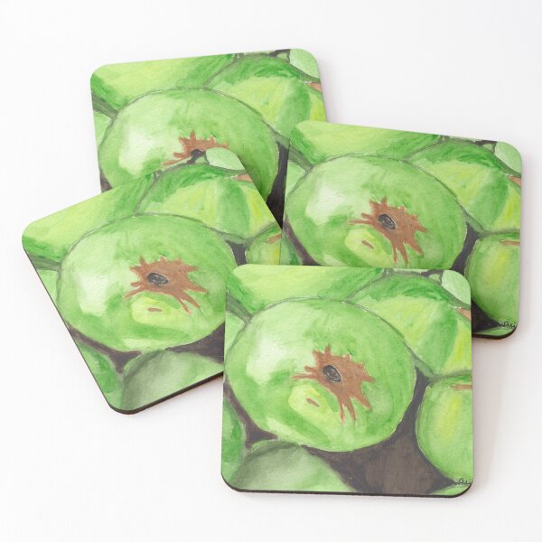 Item preview, Green Delight Watercolor Painting of a Pile of Green Apples designed and sold by AliCatOriginals.