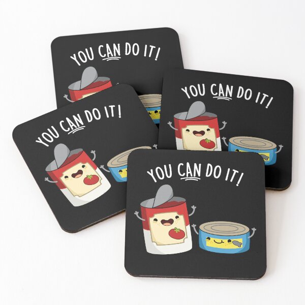 Item preview, You Can Do It Funny Canned Food Puns (Dark BG) designed and sold by punnybone.