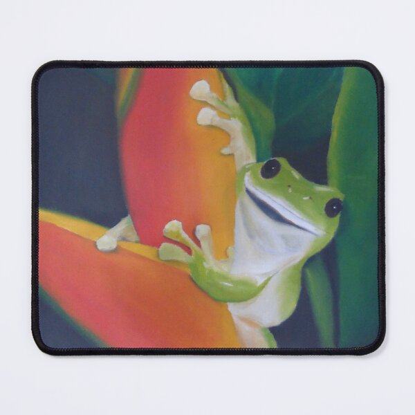 Item preview, Australian Green Tree Frog in Bird of Paradise designed and sold by jacquihmyart.