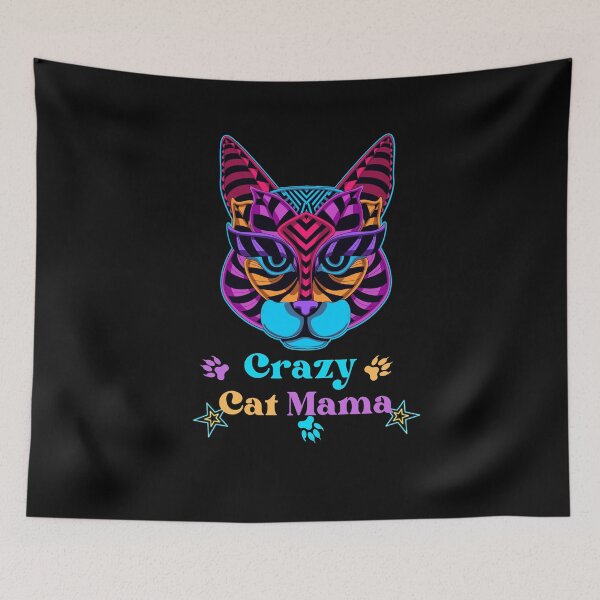 Item preview, Crazy Cat Mama Illustrated Digital Design designed and sold by mangaworldart.