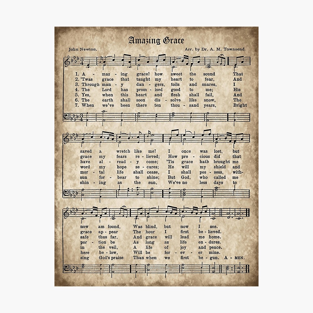 Amazing Grace Vintage Hymn amazing-grace-vintage-hymn-art-print-for-sale-by-downthepath-redbubble