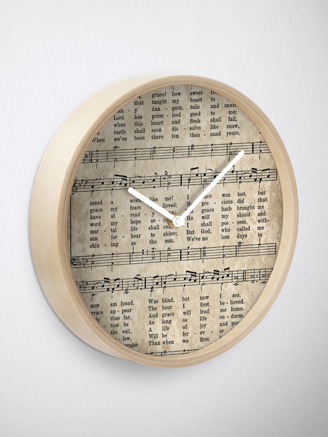 "Amazing Grace Vintage Hymn" Clock for Sale by DownThePath Redbubble