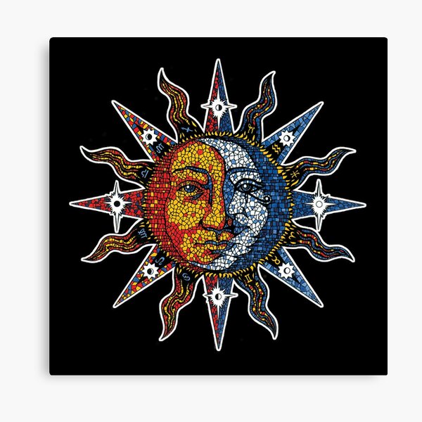 Celestial Mosaic Sun/Moon Canvas Print