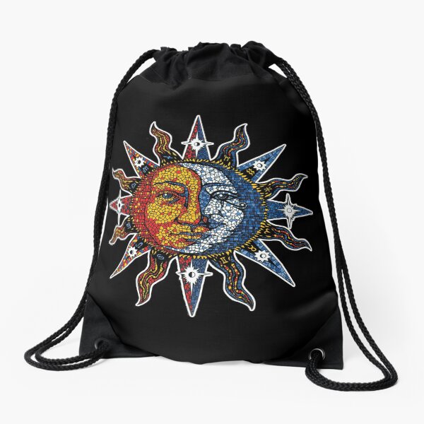 Celestial Mosaic Sun/Moon Drawstring Bag