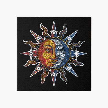 Celestial Mosaic Sun/Moon Art Board Print