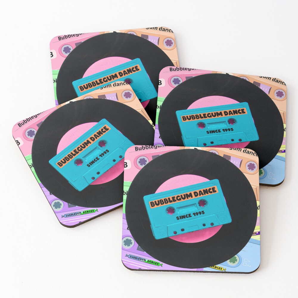 Bubblegum Dance Vinyl Record / Cassette Tape Coasters (Set of 4)