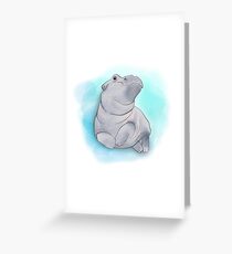 Fiona the Baby Hippo Swimming Greeting Card