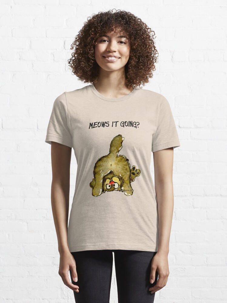 Alternate view of Meows It Going Cat Cartoon Essential T-Shirt