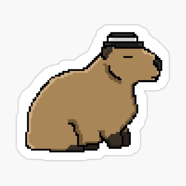 Smol Pixel Capybara Sticker for Sale by TofuPixel