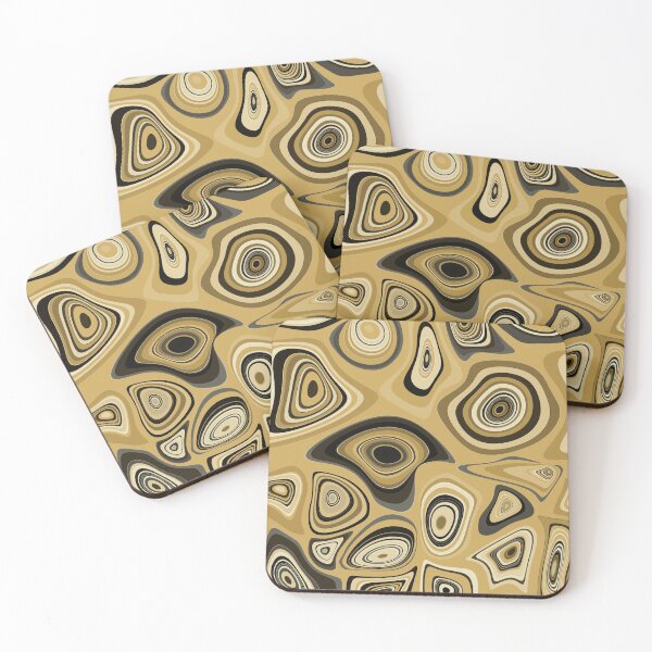 Item preview, Amoebas in gold and black designed and sold by Suziness Designs.