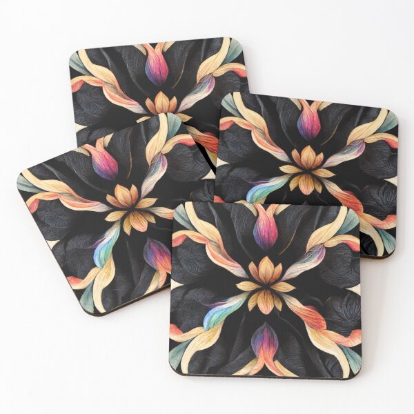 Item preview, Black Rainbow Wild Floral Seamless Textile Pattern designed and sold by Alladin7.