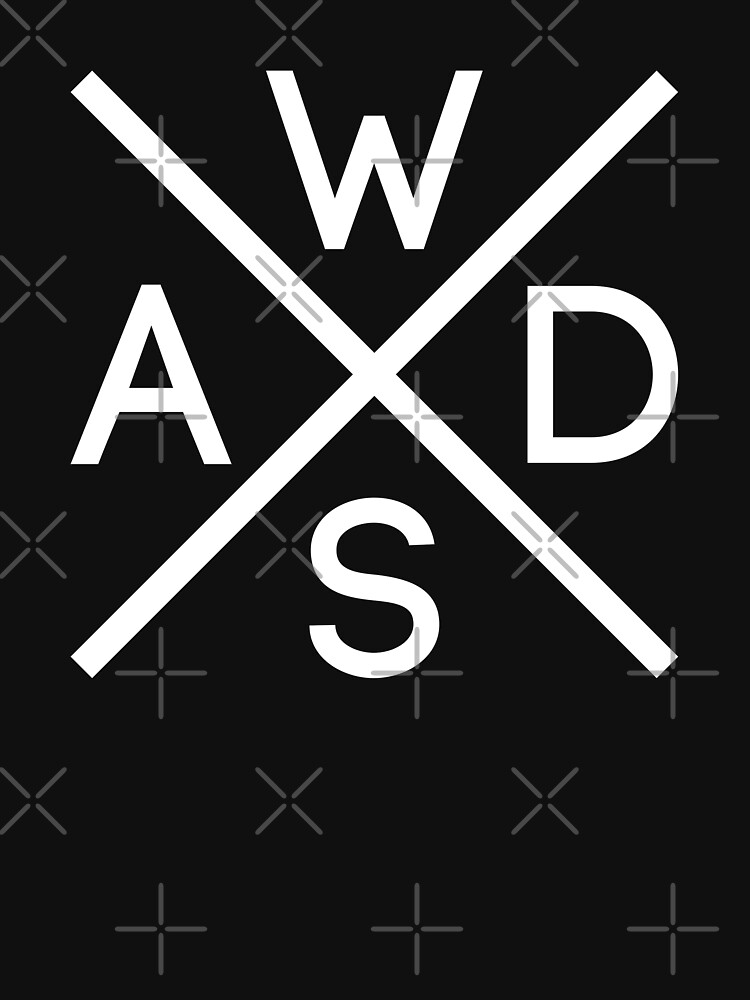 WASD Keys Hardcore Computer Gamer/Rocker - White Text Design by geeksta