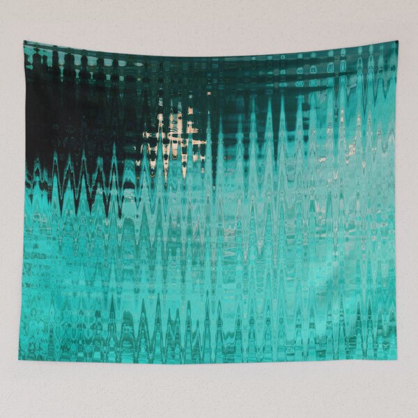 Item preview, Coastal Abstract Ocean Ripples Seagull Rocks in Light Teal Shades Water Aesthetic Reflection 1 of 4 designed and sold by Beachy.