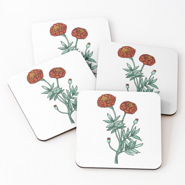 Item preview, October Birthday Flower - Marigold Flower Drawing  designed and sold by Digi Artworks Store.