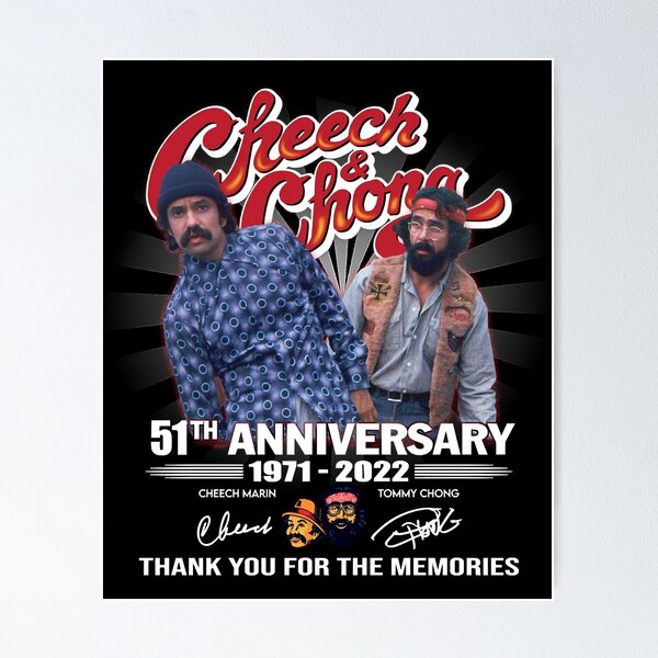 CHEECH and TOMMY CHONG SIGNED AUTOGRAPH 11x17 cardstock poster ITP