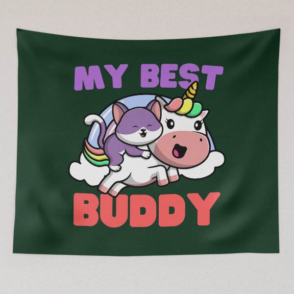 Item preview, My Best Buddy: Cat and Unicorn designed and sold by Keep Smiling.