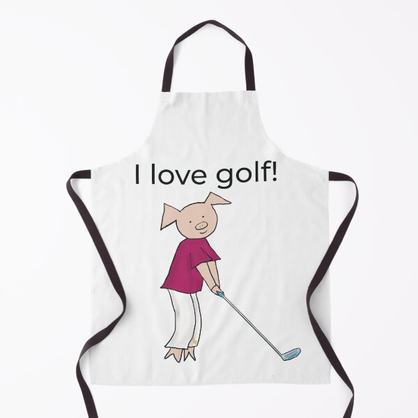 Item preview, I love golf! Left handed pig golf player, white, golfer designed and sold by PiggingJapan.