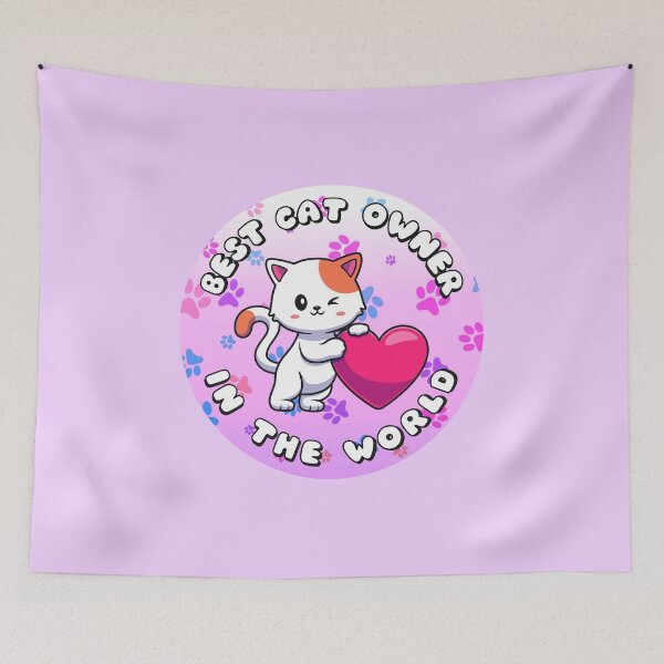 Item preview, Best Cat Owner In The World Pawprints Pink designed and sold by everything4eva.