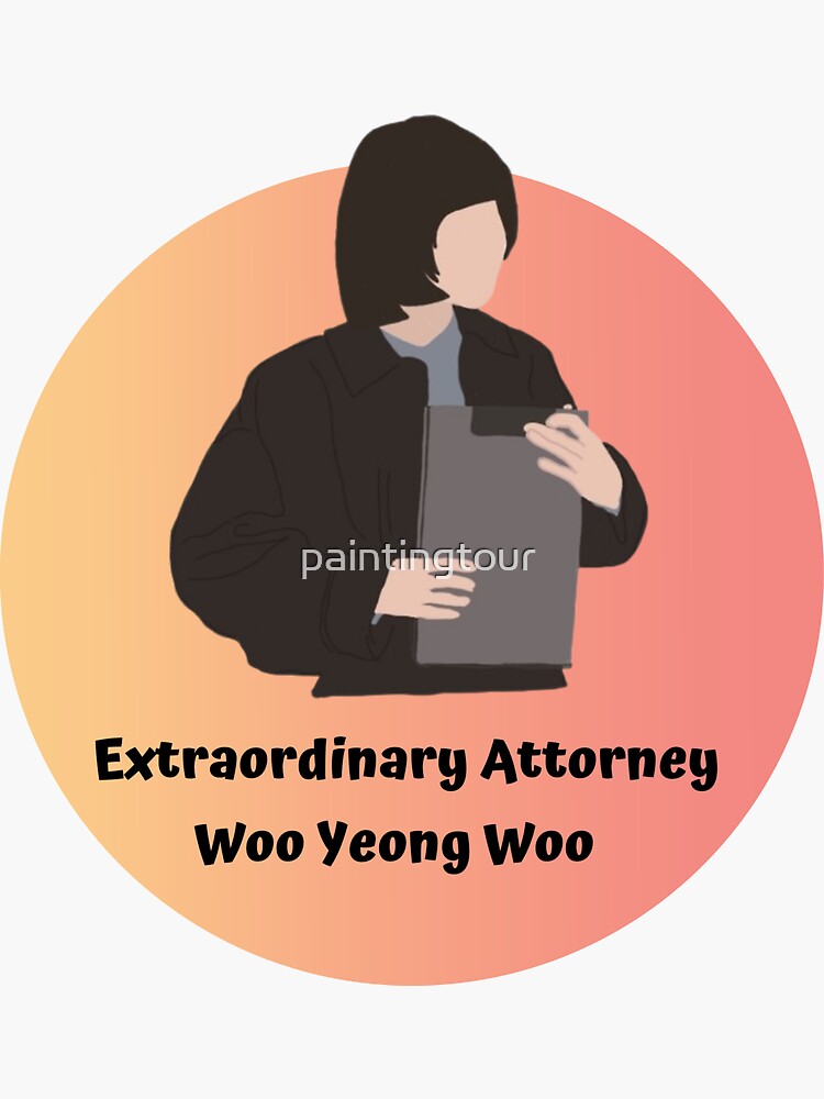 "circle logo Extraordinary Attorney Woo Yong Woo" Sticker for Sale by
