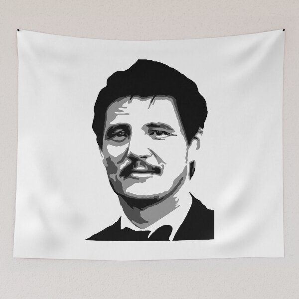 Item preview, Proud  Pedro Pascal Black and White Portrait Painting  designed and sold by LarryDowell9652.