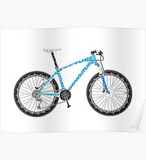 Typographical Anatomy of a Mountain Bike Poster