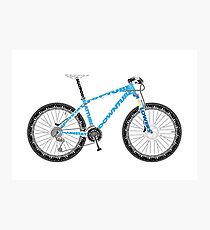Typographical Anatomy of a Mountain Bike Photographic Print