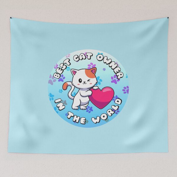 Item preview, Best Cat Owner In The World Pawprints Blue designed and sold by everything4eva.