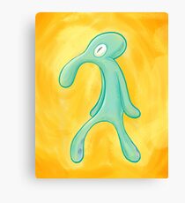 Bold and Brash Painting Squidward Tentacles Canvas Print