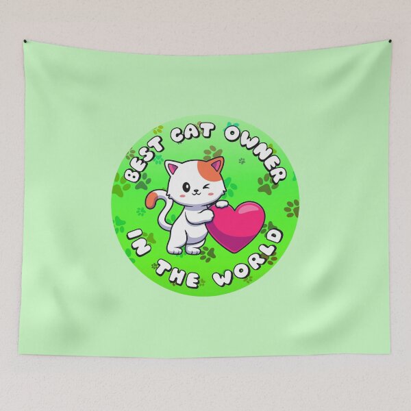 Item preview, Best Cat Owner In The World Pawprints Green designed and sold by everything4eva.