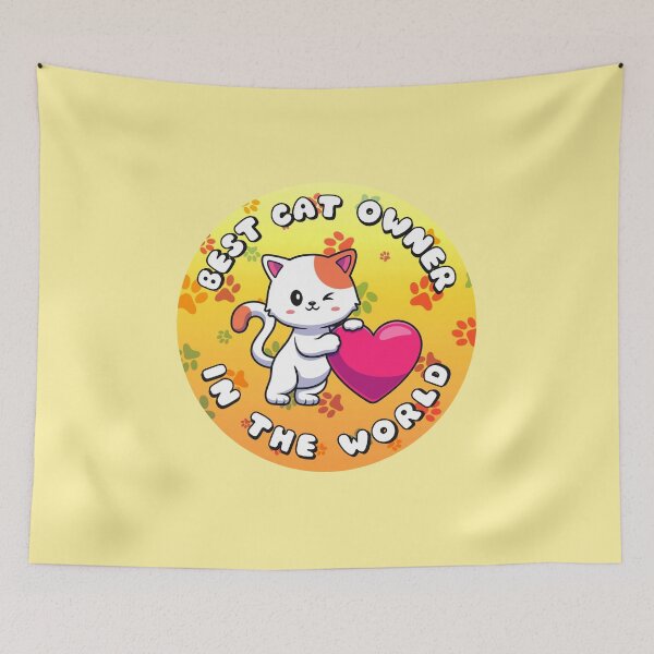 Item preview, Best Cat Owner In The World Pawprints Orange designed and sold by everything4eva.