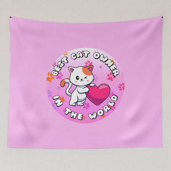 Item preview, Best Cat Owner In The World Pawprints Pink designed and sold by everything4eva.