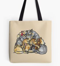 Sleeping pile of Australian Cattle Dogs Tote Bag