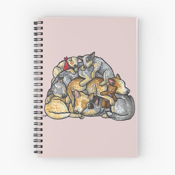 Item preview, Sleeping pile of Australian Cattle Dogs designed and sold by animalartbyjess.