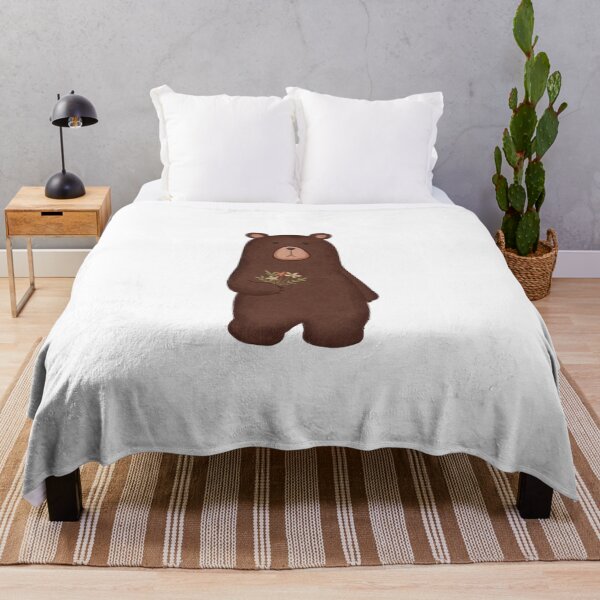 Item preview, Cute Bear Holding Flowers designed and sold by PotluckPrints.
