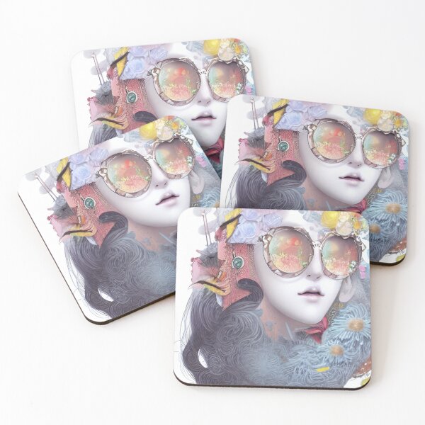 Item preview, Original Chinese Concept Art Digital Illustration Fantasy Portrait Asian Beauty Abstract Mystical Authentic Korean Japanese Traditional Ink Painting Face Mask Hanya Tattoo Character Design designed and sold by S Y N T H R E A L M.