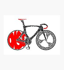 Typographic Anatomy of a Track Bike Photographic Print