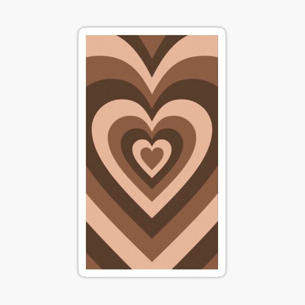 Aesthetic Brown Heart Stickers for Sale