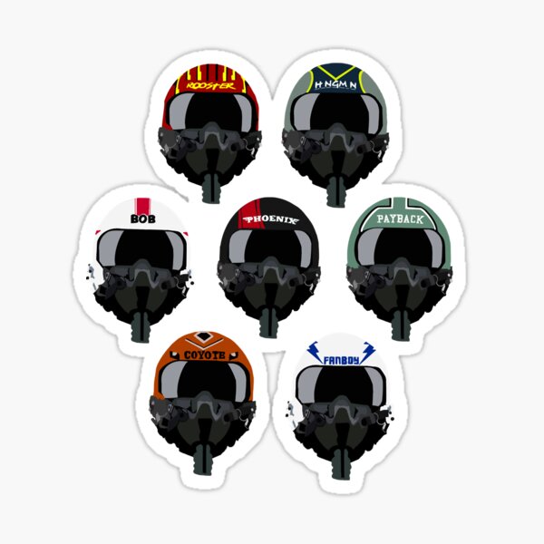 "Pilot helmets" Sticker for Sale by Gloriaanhorn Redbubble